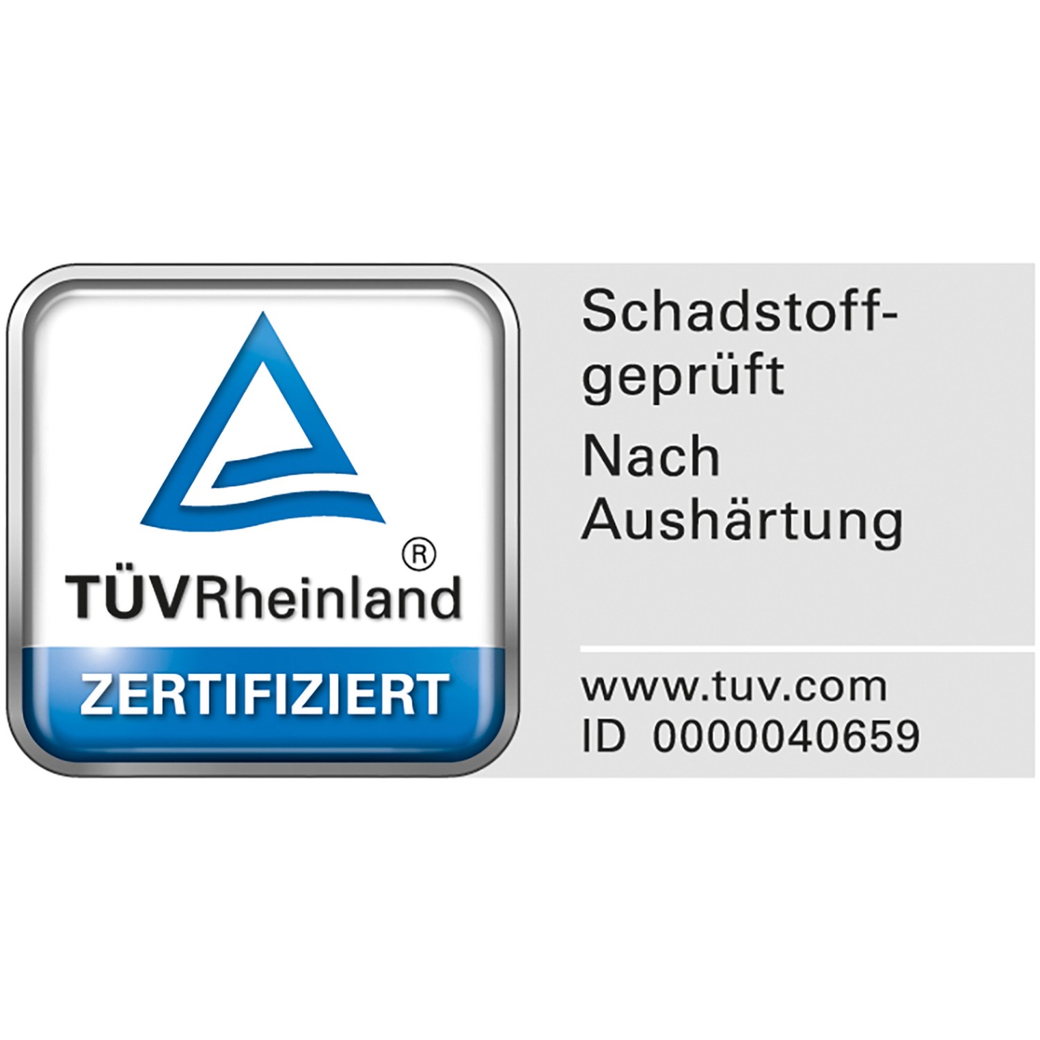 TÜV Rheinland Zertifikat: Schadstoffgeprüfte Dach- und Sockelfarbe.