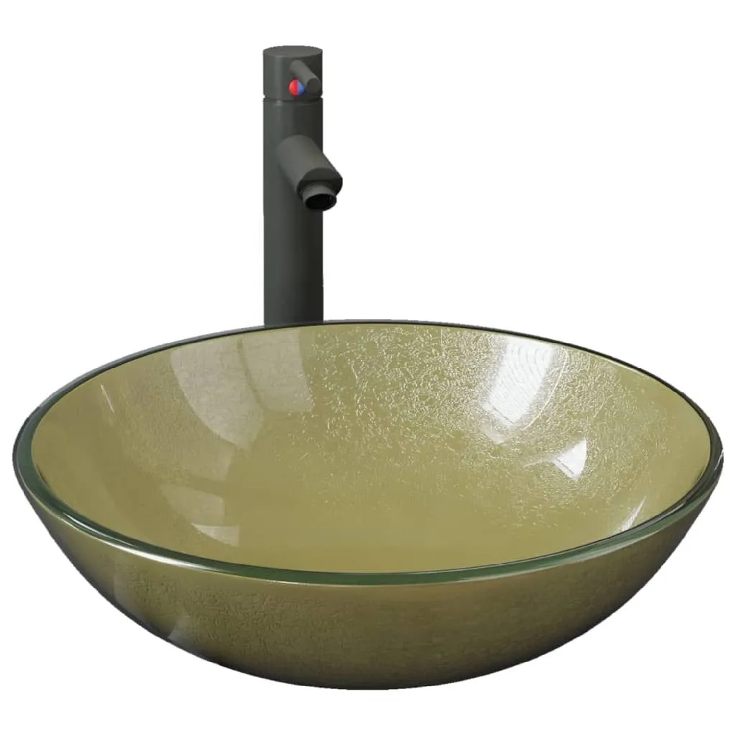 vidaXL Badezimmer Waschbecken mit Wasserhahn und Ablaufgarnitur Gold 309846 günstig online kaufen