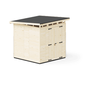 Upyard Gartenhaus Strongbox L, Holz-Gartenhaus mit Doppeltür und Flachdach.