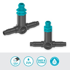 Gardena Reihentropfer, 2 l/h, 10er-Set für Micro-Drip-Systeme zur Bewässerung von Pflanzenreihen.