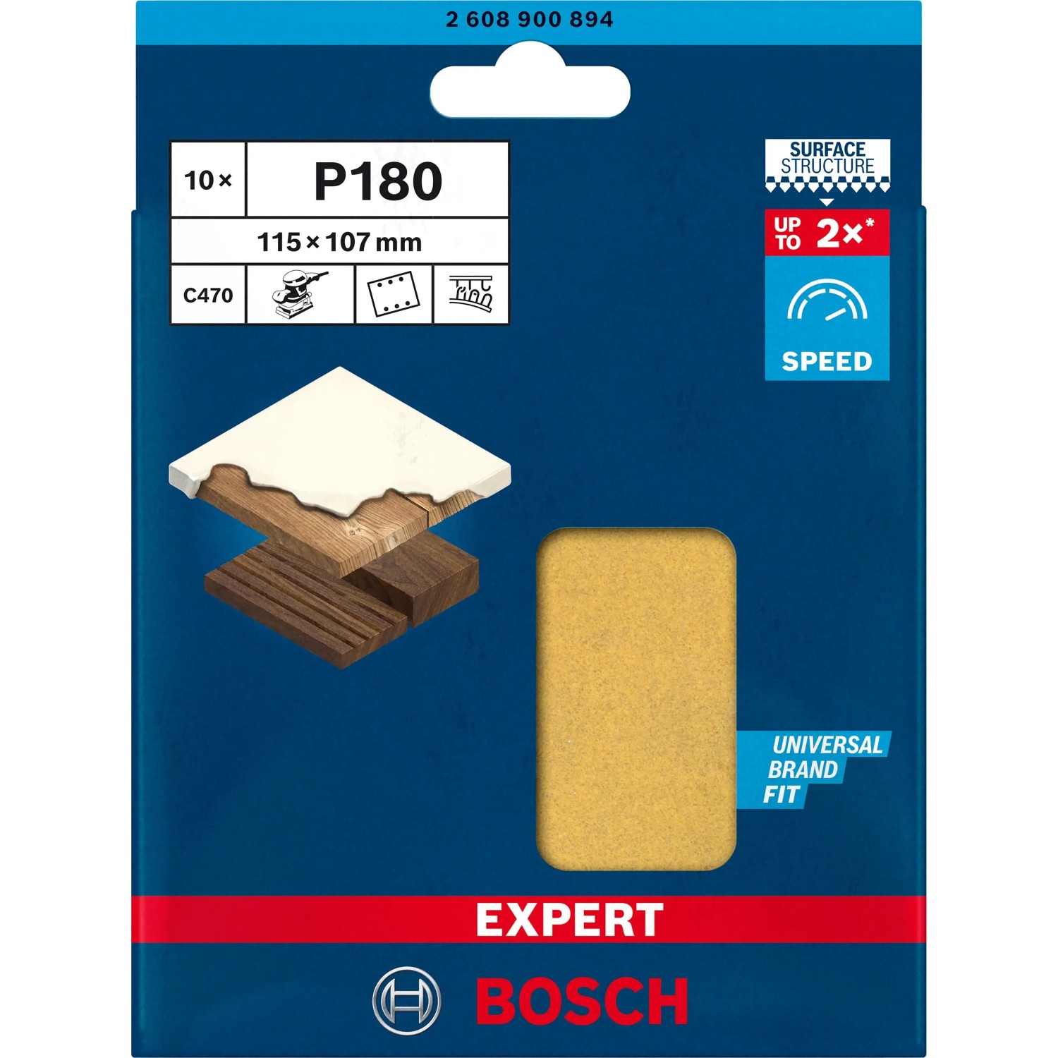 Bosch Expert Schleifblatt C470 115 mm x 107 mm K180 10 Stück