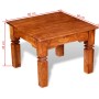 Quadratischer Couchtisch aus Akazienholz, 60x60x45 cm, honigfarben lasiert. Ideal als Wohnzimmertisch.