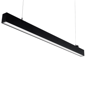 Schwarze LUXULA LED Büroleuchte, 30W, 3600lm, CCT Pendelleuchte mit Up & Down Light.