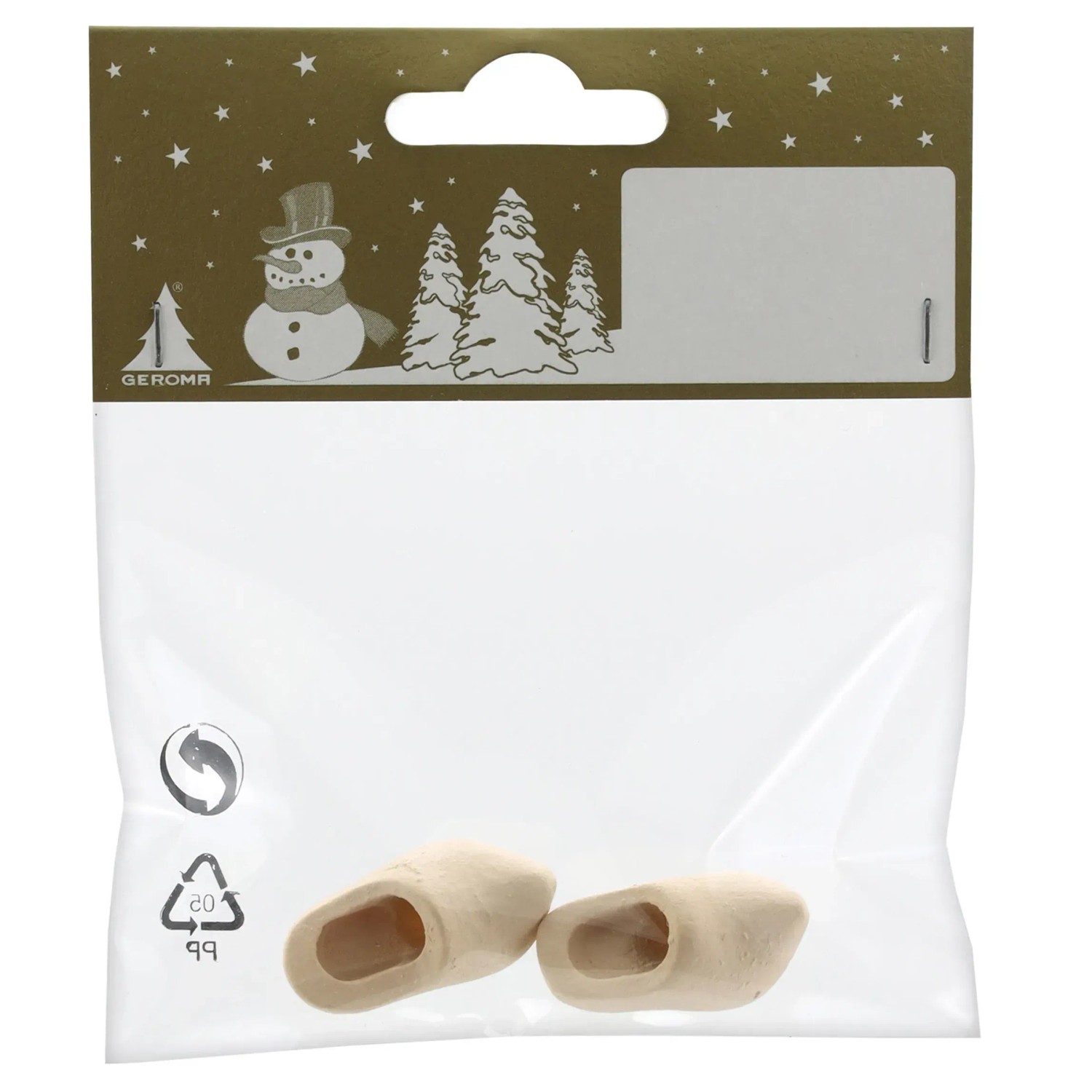 Weihnachts-Deko Holzschuhe 3 cm x 1,6 cm x 1,5 cm Natur