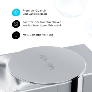 AM.PM Doppelter Handtuchhalter Inspire V2.0 Chrom, Detailaufnahme der Montageplatte.