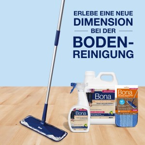 Bona Reiniger Set für geölte Böden mit Wischer, Spray, Reiniger und Reinigungspad.