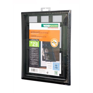 Windhager Katzenklappe für Insektenschutztüren, ClipSystem, schwarz, ca. 20x25cm.