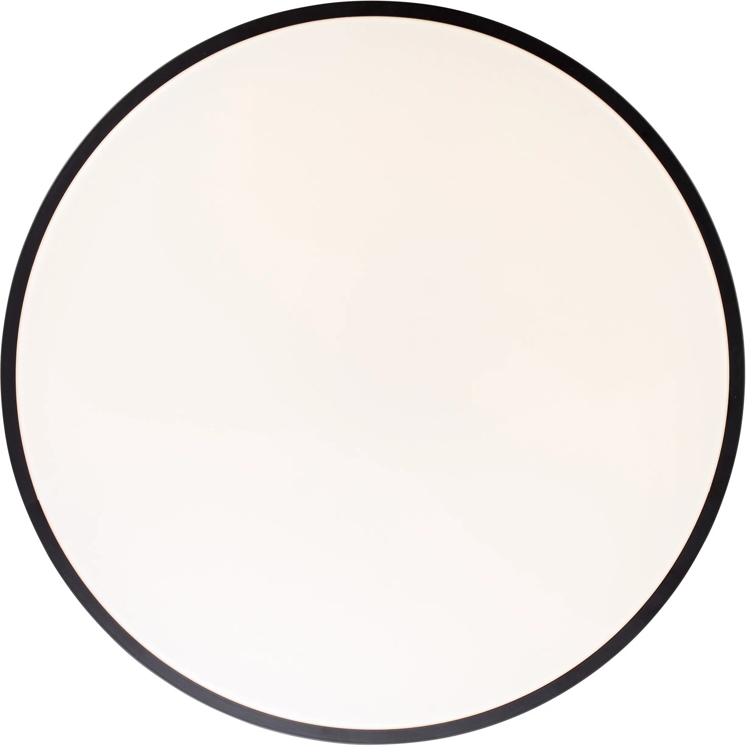 Runde LED-Deckenleuchte Slimline, Ø 49cm, weißes Licht, schwarzer Rand. Modern und dimmbar.