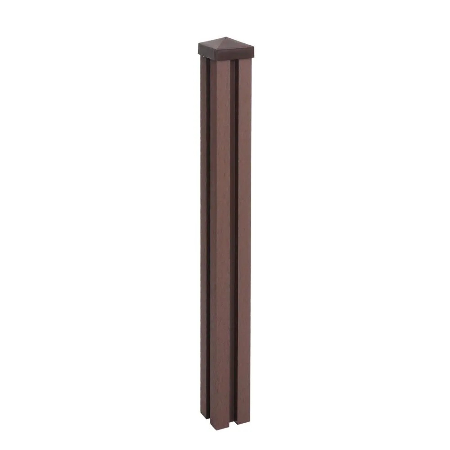 MCW WPC-Pfosten Savoie-WPC-Zaun Pfeiler Pfahl Stecksystem - 98cm Braun
