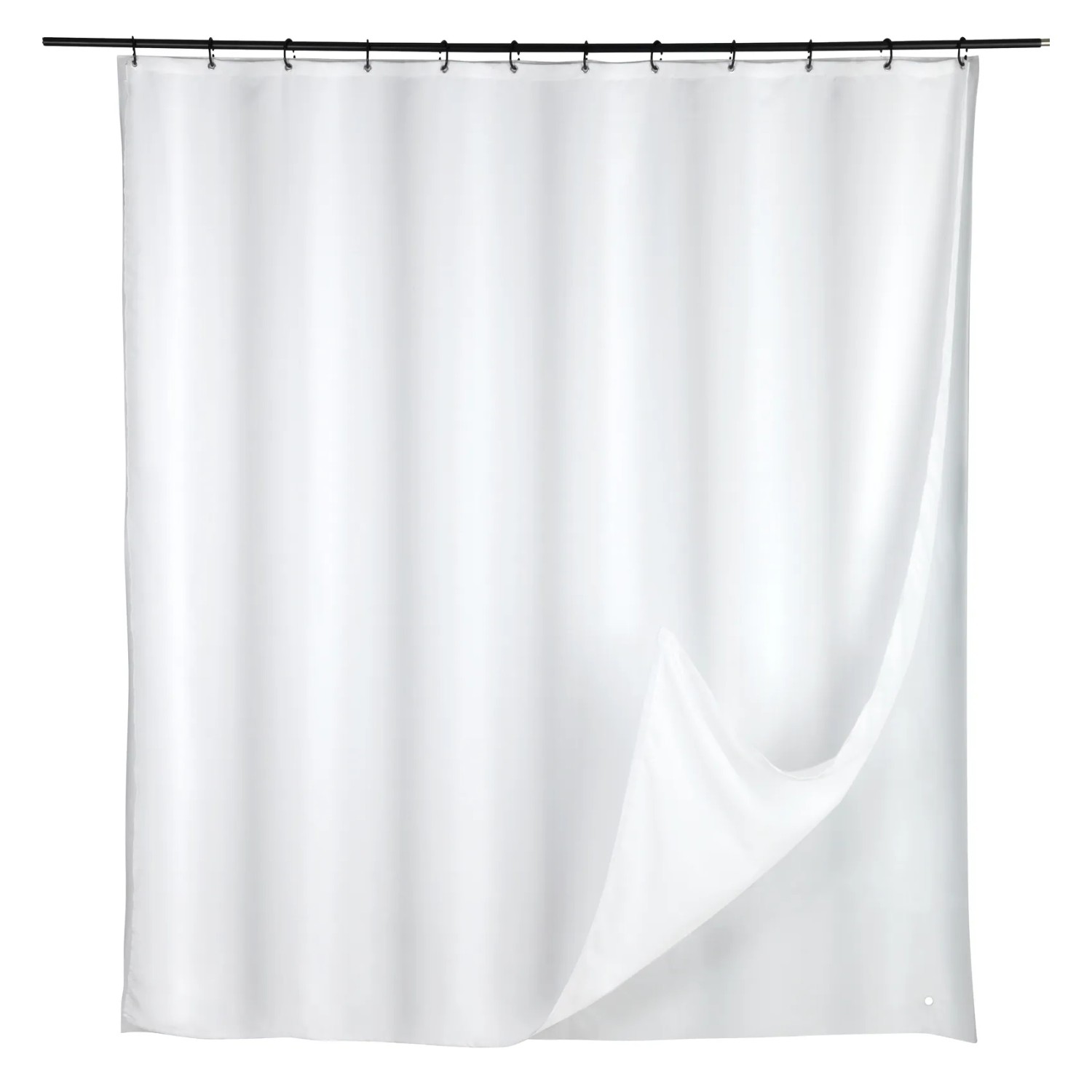 Schöner Wohnen Duschvorhang Saoba, 2er Set, weiß, 180x200 cm. Textil und wasserdichtes PEVA.