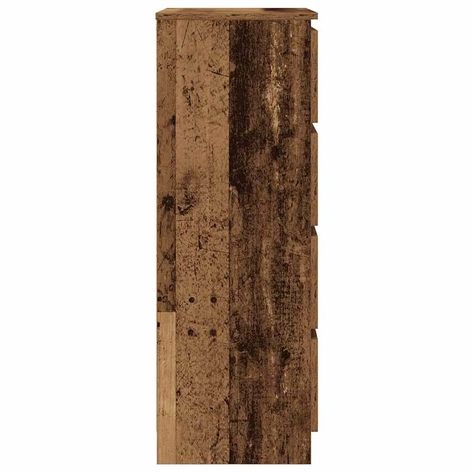 Schmales Sideboard in Altholz-Optik aus Holzwerkstoff, mit 4 Schubladen. Praktischer Schrank.