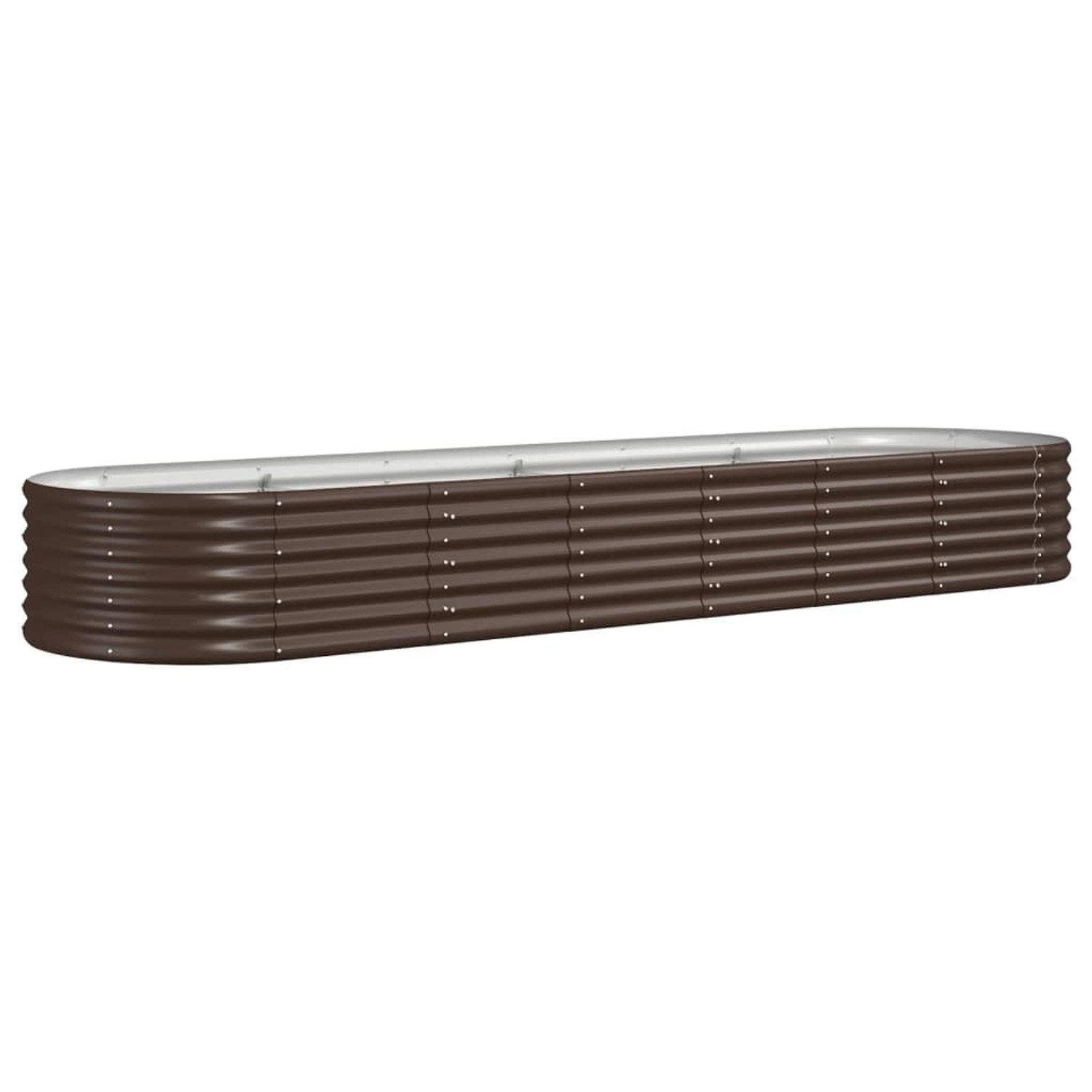 furnicato Hochbeet Pulverbeschichteter Stahl 296x80x36 cm Braun