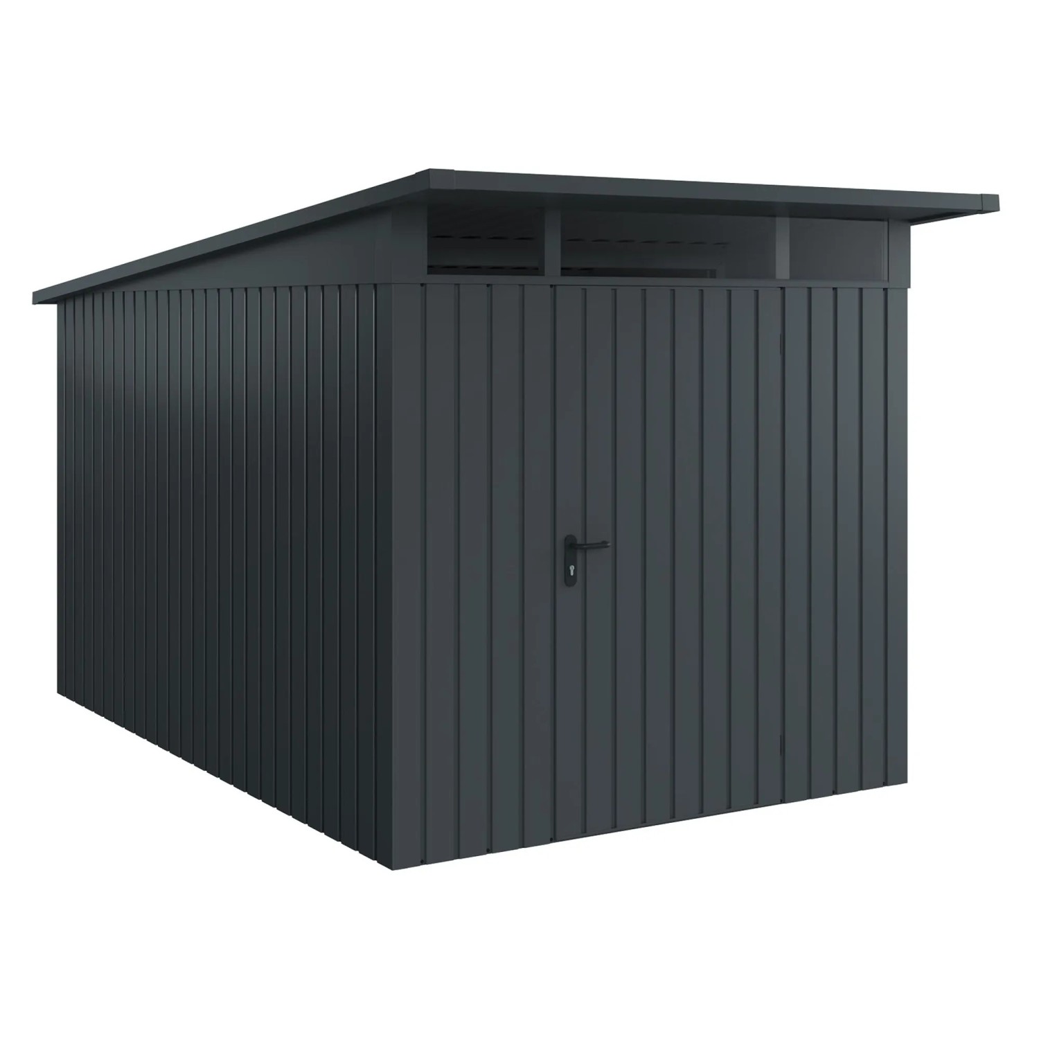 EcoStar Gerätehaus Euroline Pultdach 229 cm x 358 cm Anthrazitgrau 1-flg.