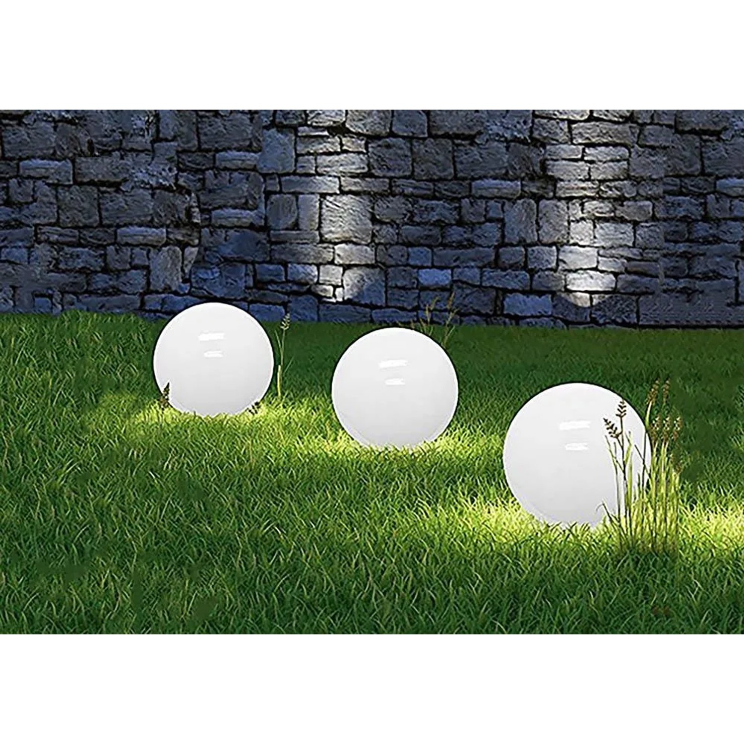 Dapo Solar Kugelleuchte Ola 15cm mit Erdspieß Kunststoff IP44_2