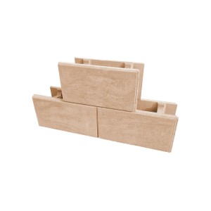Beiger Diephaus Kana Mauerstein aus Beton, 50x24x25 cm, mit Nut-Feder-System für Gartenmauern.