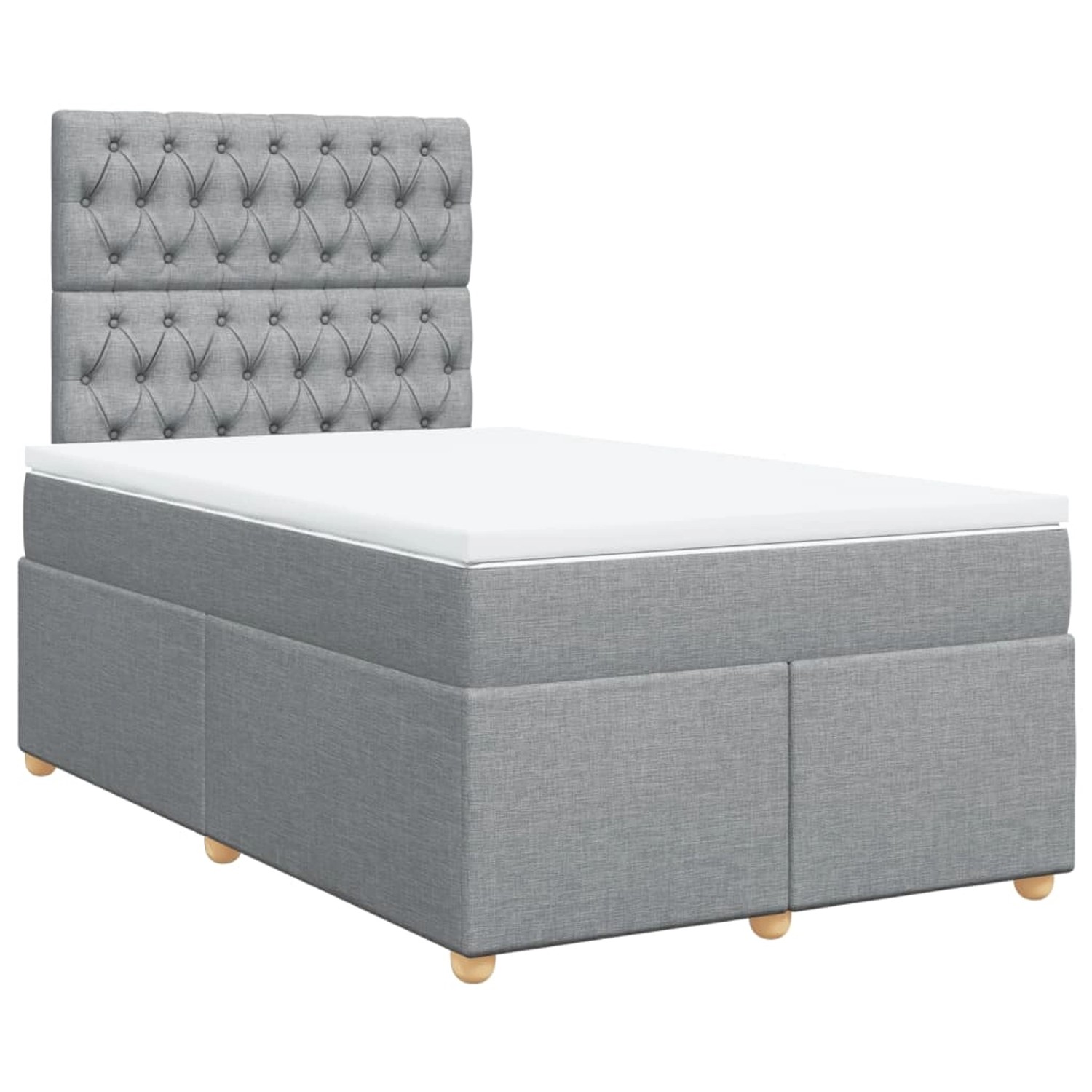 vidaXL Boxspringbett mit Matratze Hellgrau 120x200 cm Stoff2102214 günstig online kaufen