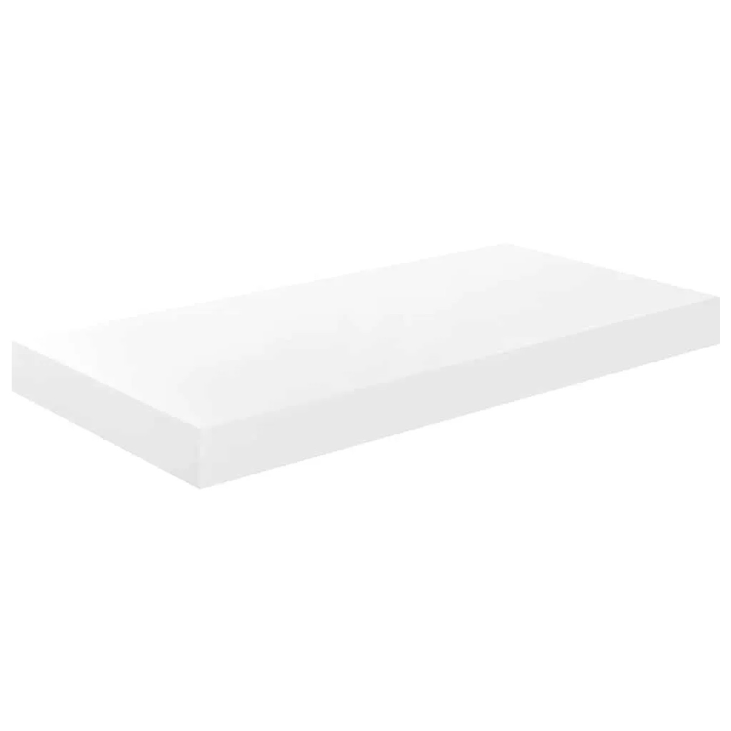vidaXL Schweberegal Hochglanz-Weiß 50x23x3,8 cm MDF 323745