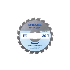 Dremel Holz-Kreissägeblatt CS500, Ø 85 mm, mit Karbidzähnen für saubere, präzise Schnitte in Holz.