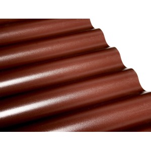 Braune PVC-Wellplatte Sinus 76/18, 80x120 cm, für Kunststoffbedachung.