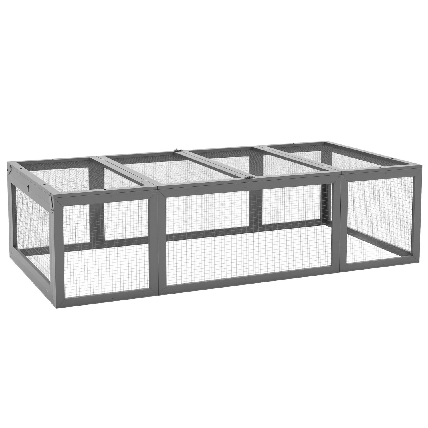 PawHut Hasenstall Tannenholz 180 x 90 x 48cm