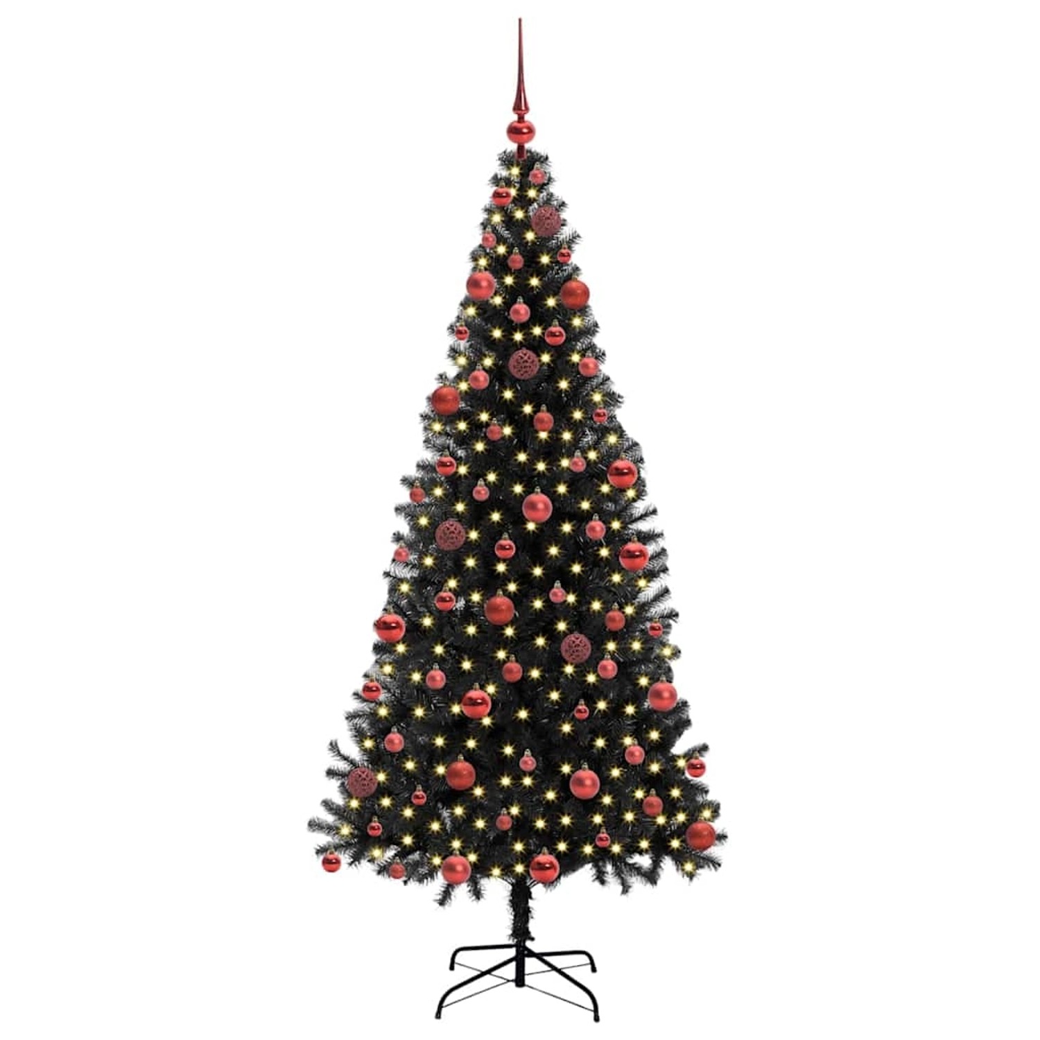 vidaXL Weihnachtsbaum mit 300 LEDs mit Ständer Schwarz 180 cm PVC 3396478