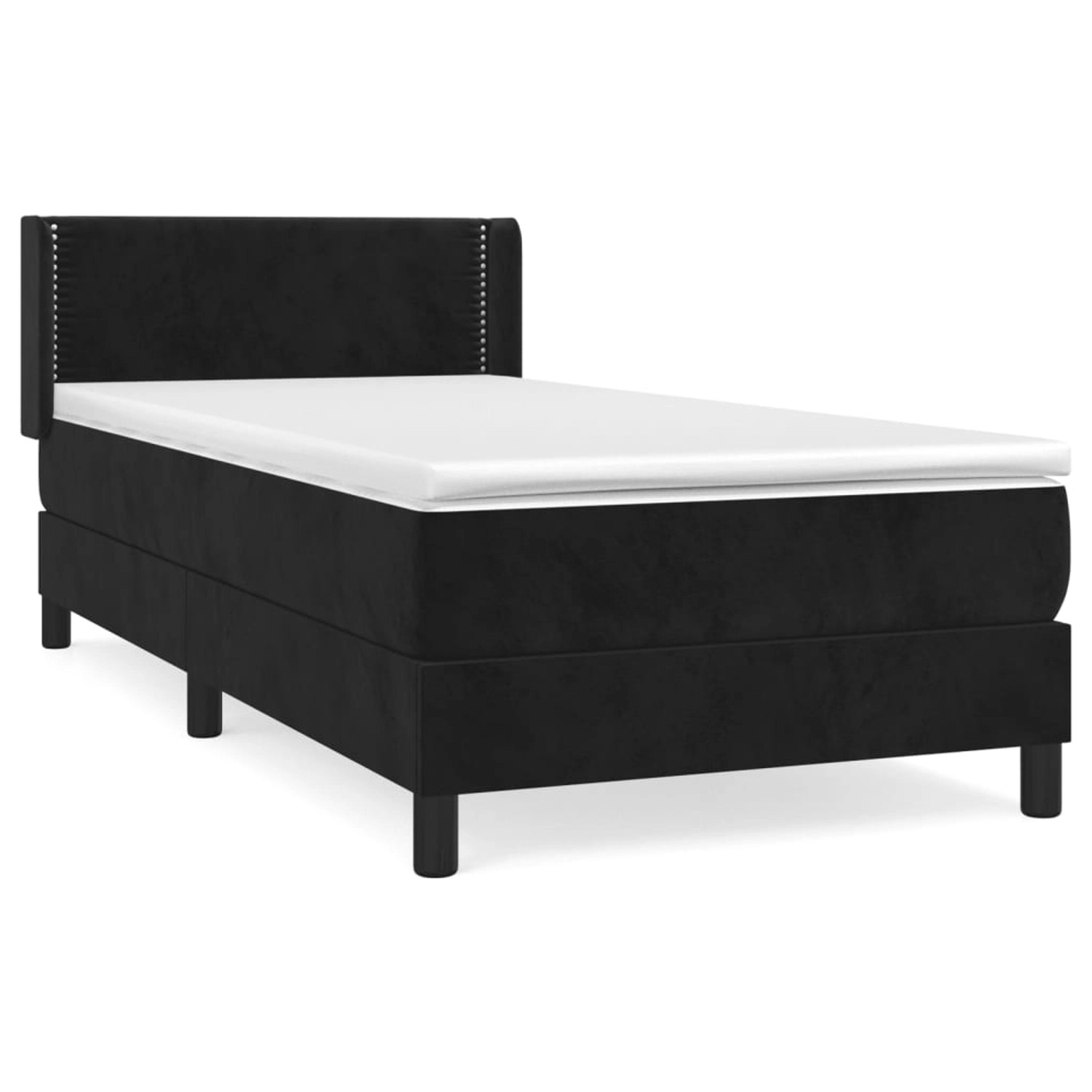 vidaXL Boxspringbett mit Matratze Schwarz 90x190 cm Samt1534985 günstig online kaufen