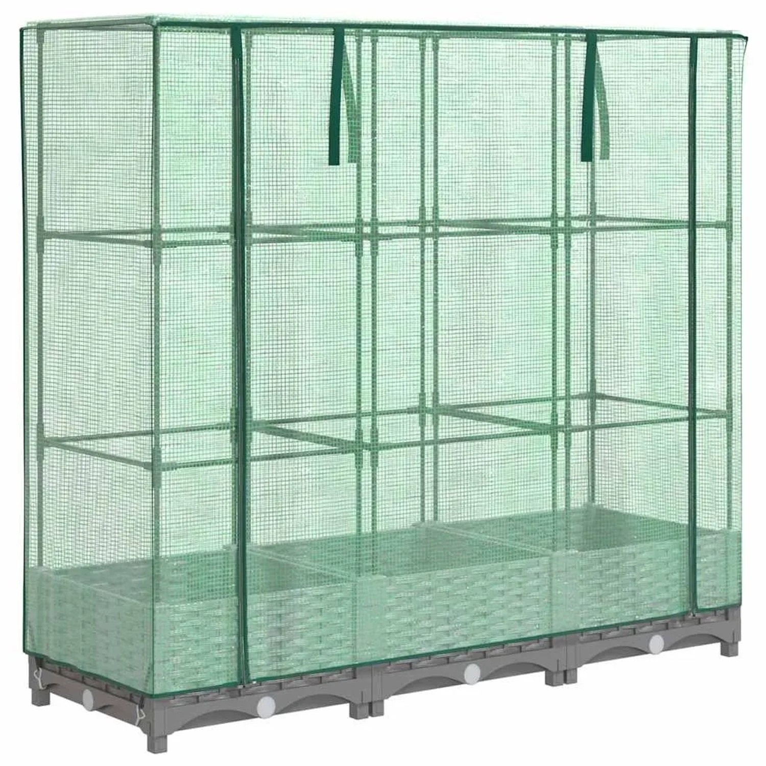Furnicato Hochbeet Mit Gewächshaus-aufsatz Rattan-optik 120x40x123 Cm
