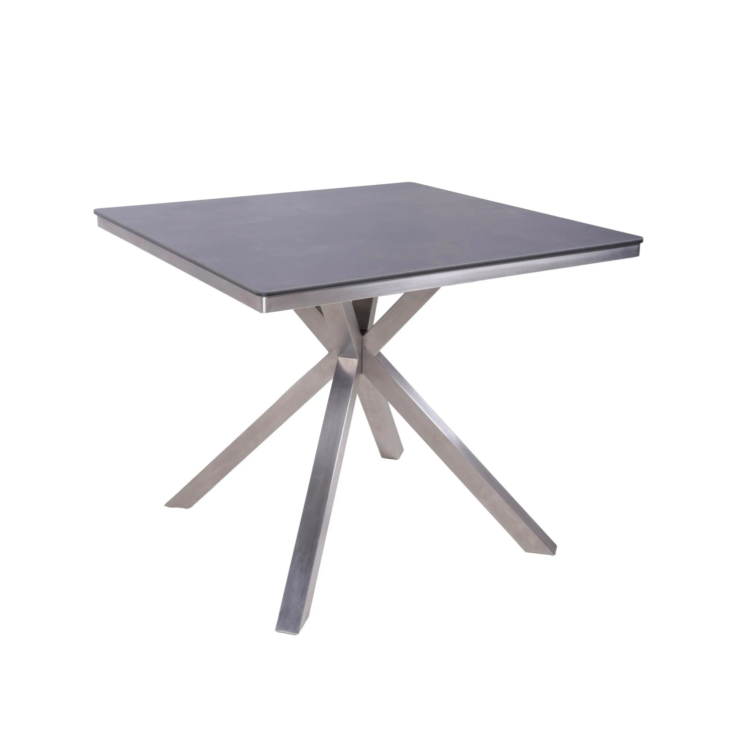 DELUKE Gartentisch ANKE Edelstahl Laminat Dunkelbraun 90x90x75cm Terrassentisch Wetterfest Outdoor Tisch