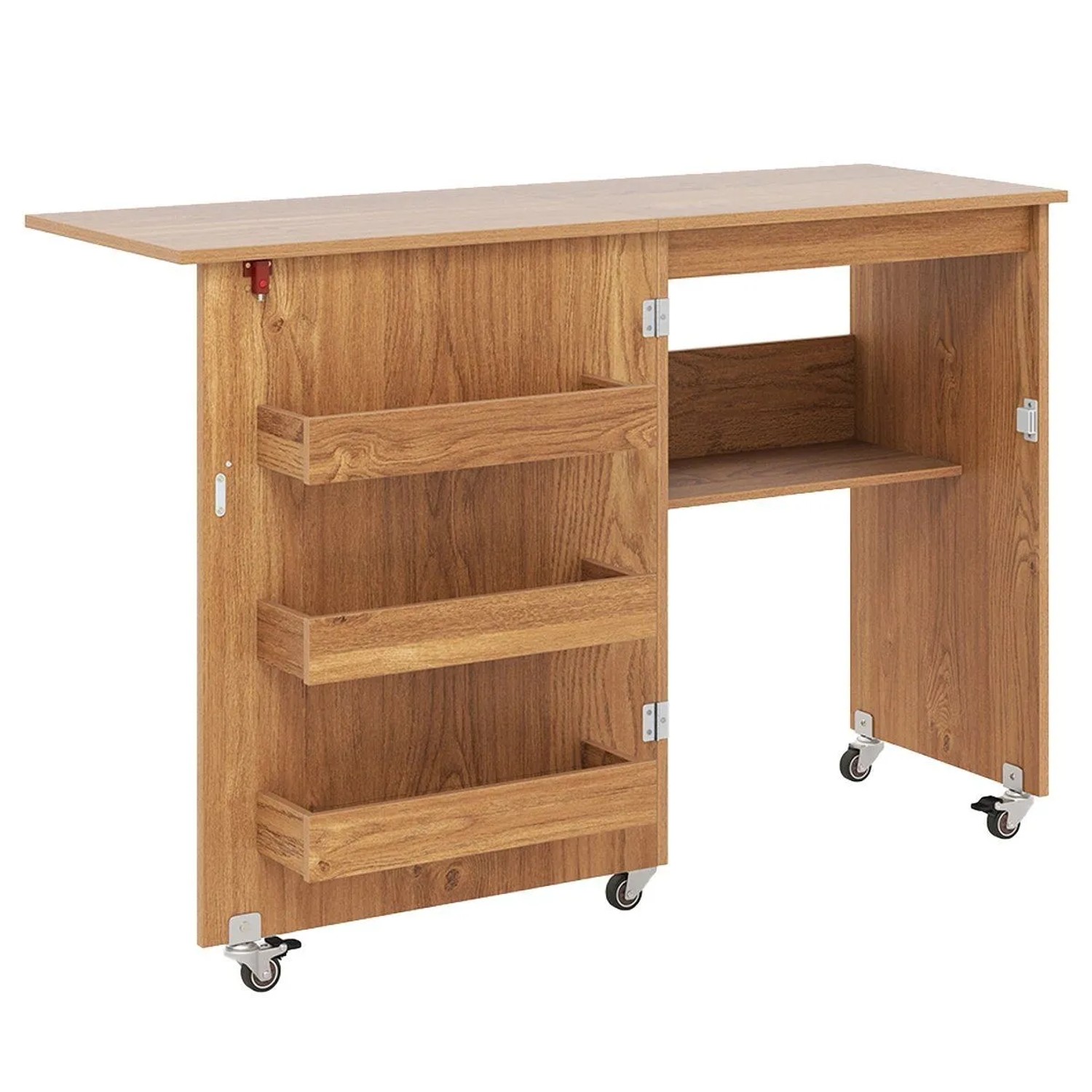 Costway 2 In 1 Nähtisch Klappbar Nähmaschinenschrank Nähschrank Natur