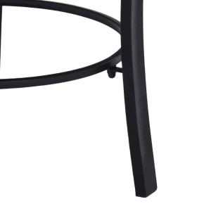 Detailaufnahme des schwarzen Stahlgestells der Mosaik Feuerstelle (68 cm) von vidaXL.