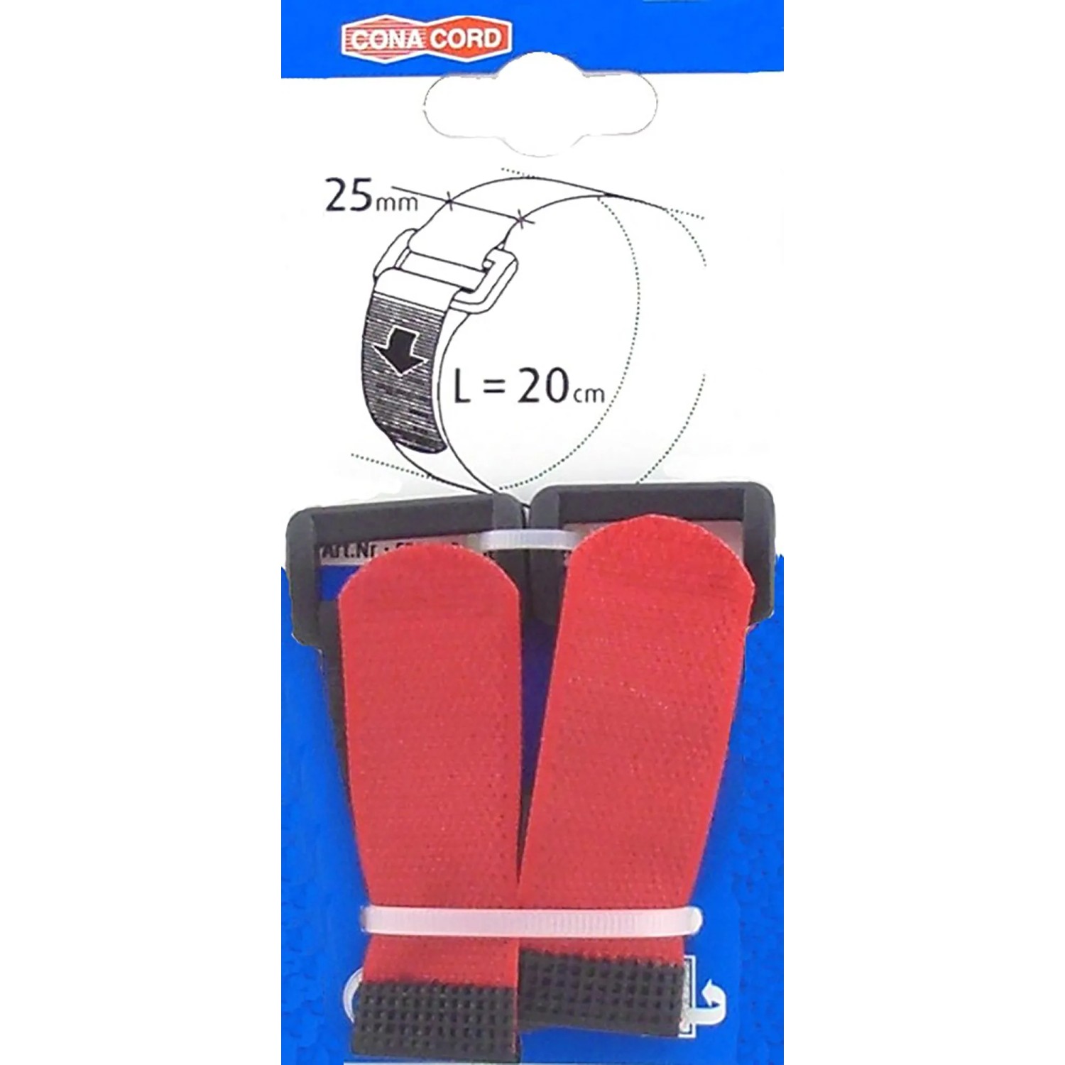 Conacord Klettbinder, 20 cm, schwarz-rot, aus Polyamid, für vielseitige Anwendungen.
