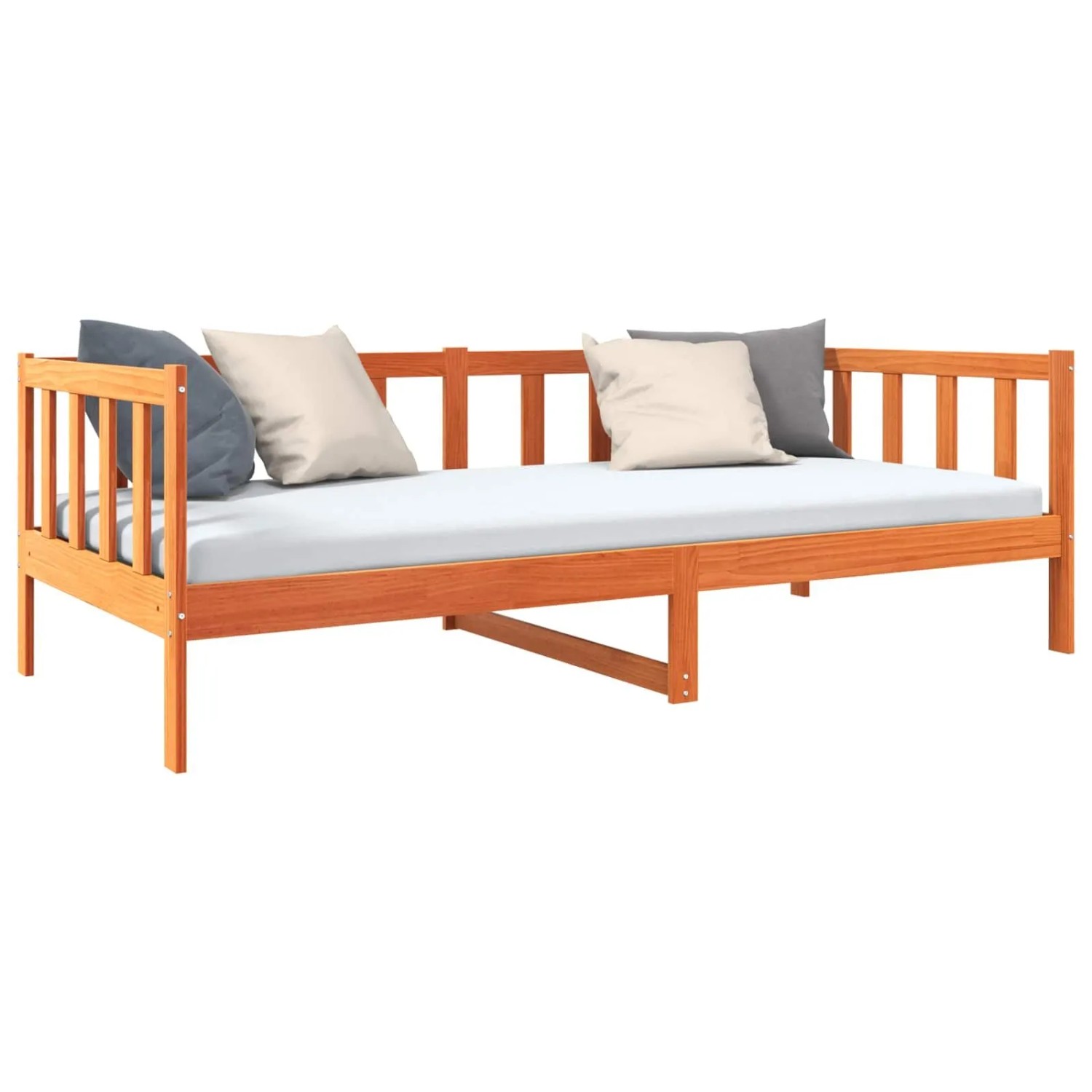 vidaXL Bettrahmen Wachsbraun 90 x 190 cm Massives Kiefernholz 863890