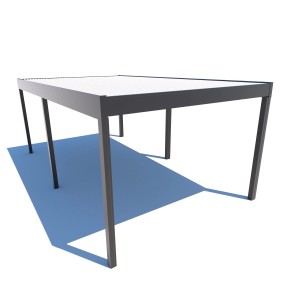 Schweng Flachdachcarport C600, anthrazit, 350x500 cm, mit Trapezblech. Moderner Sonnenschutz für PKW.