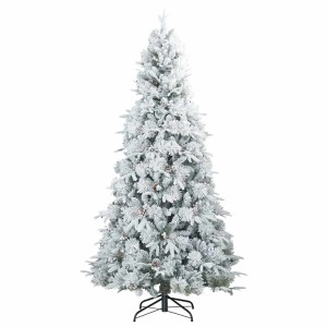 vidaXL Künstlicher Scharnier-Weihnachtsbaum Shneebedeckt Weiß 240 cm 42019310