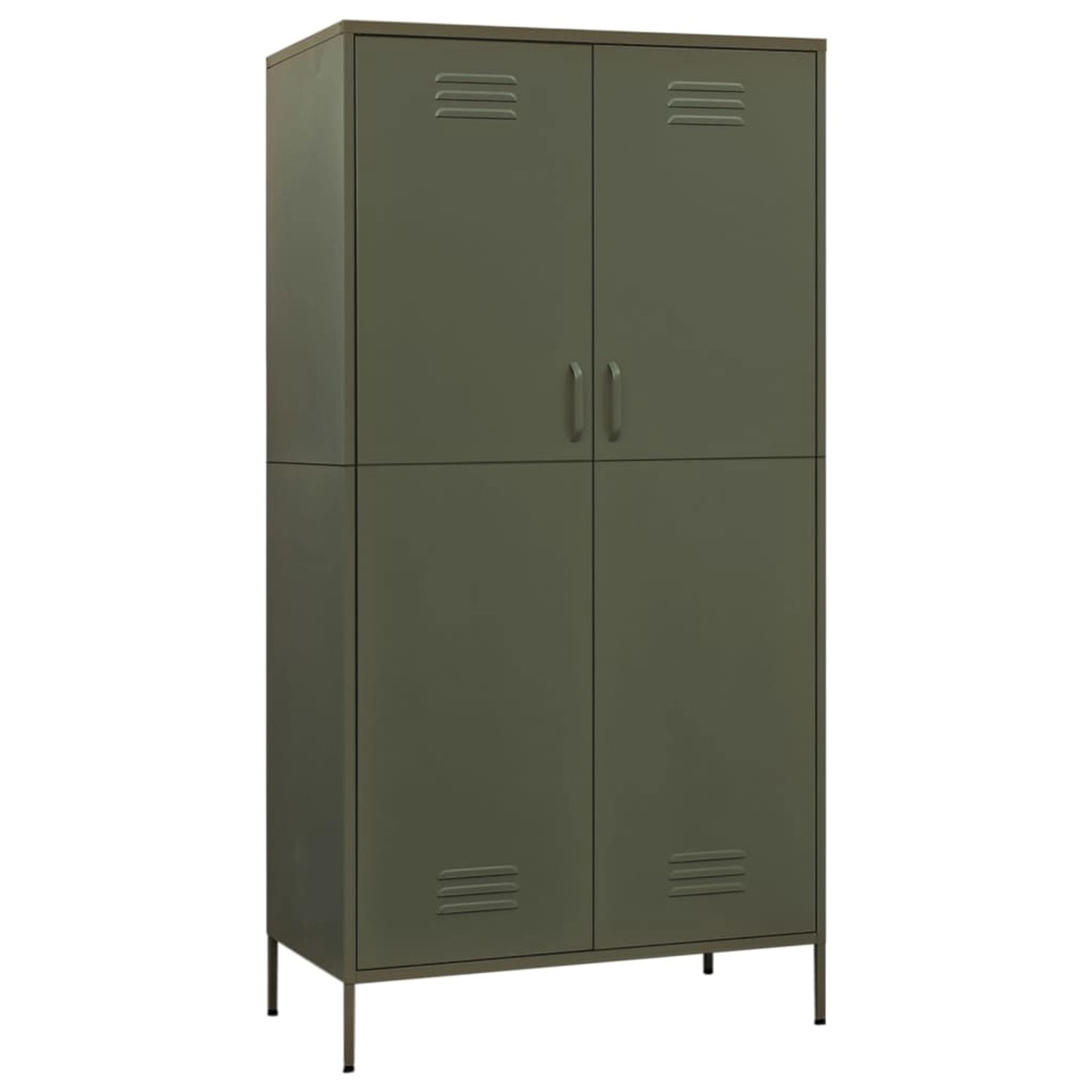 vidaXL Kleiderschrank Olivgrün 90x50x180 cm Stahl günstig online kaufen