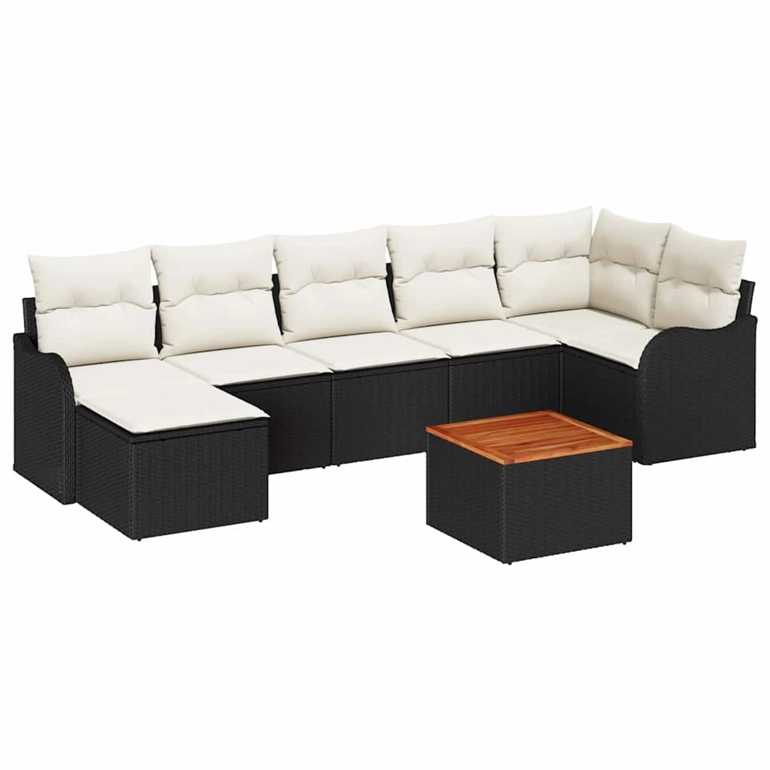 vidaXL Garten-Sofa-Set 8-Tlg Schwarz Poly Rattan 3347481 günstig online kaufen