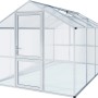 KGT Gewächshaus Alu blank, 10 m², mit Tür und Dachfenster für Pflanzenzucht.