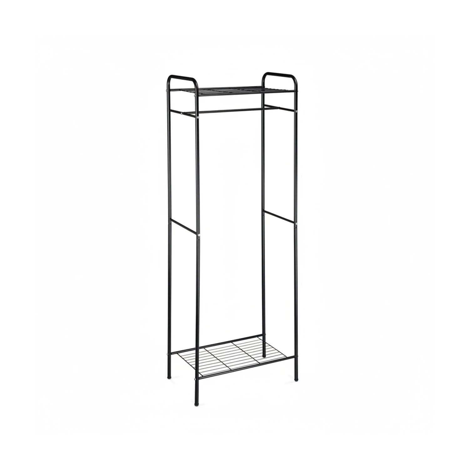 Relaxdays Kleiderständer mit Ablage Metall Schwarz 166 cm x 60,5 cm x 38 cm