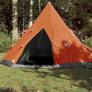 vidaXL Tipi-Campingzelt 4 Personen Orange Wasserdicht 94382