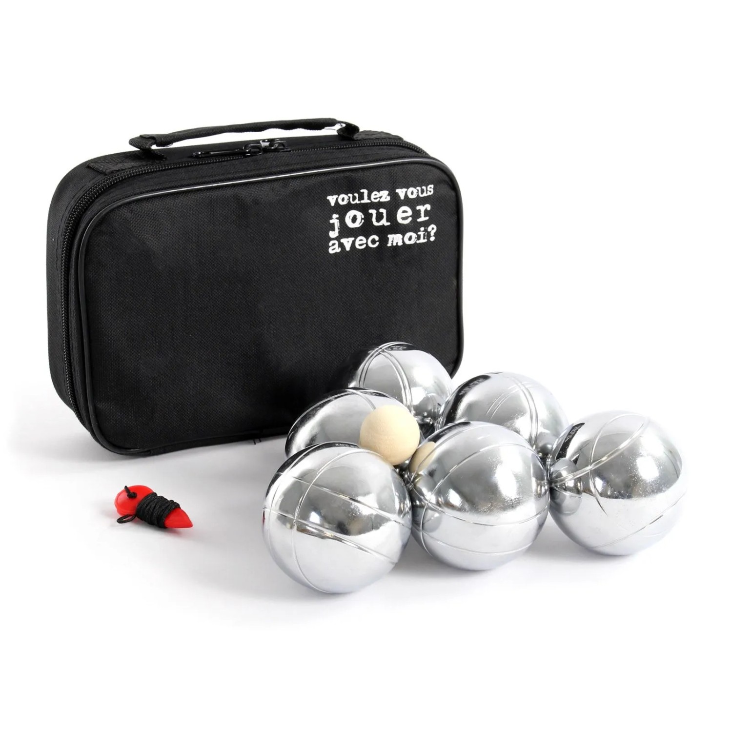 Toboli Boule Set 6 Metall Kugeln 73 Mm Mit Schweinchen Holz Boulekugeln