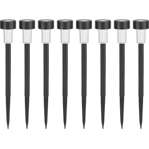 Solar-LED-Spieß 8er-Set Ø 5,5 cm x 40 cm Schwarz