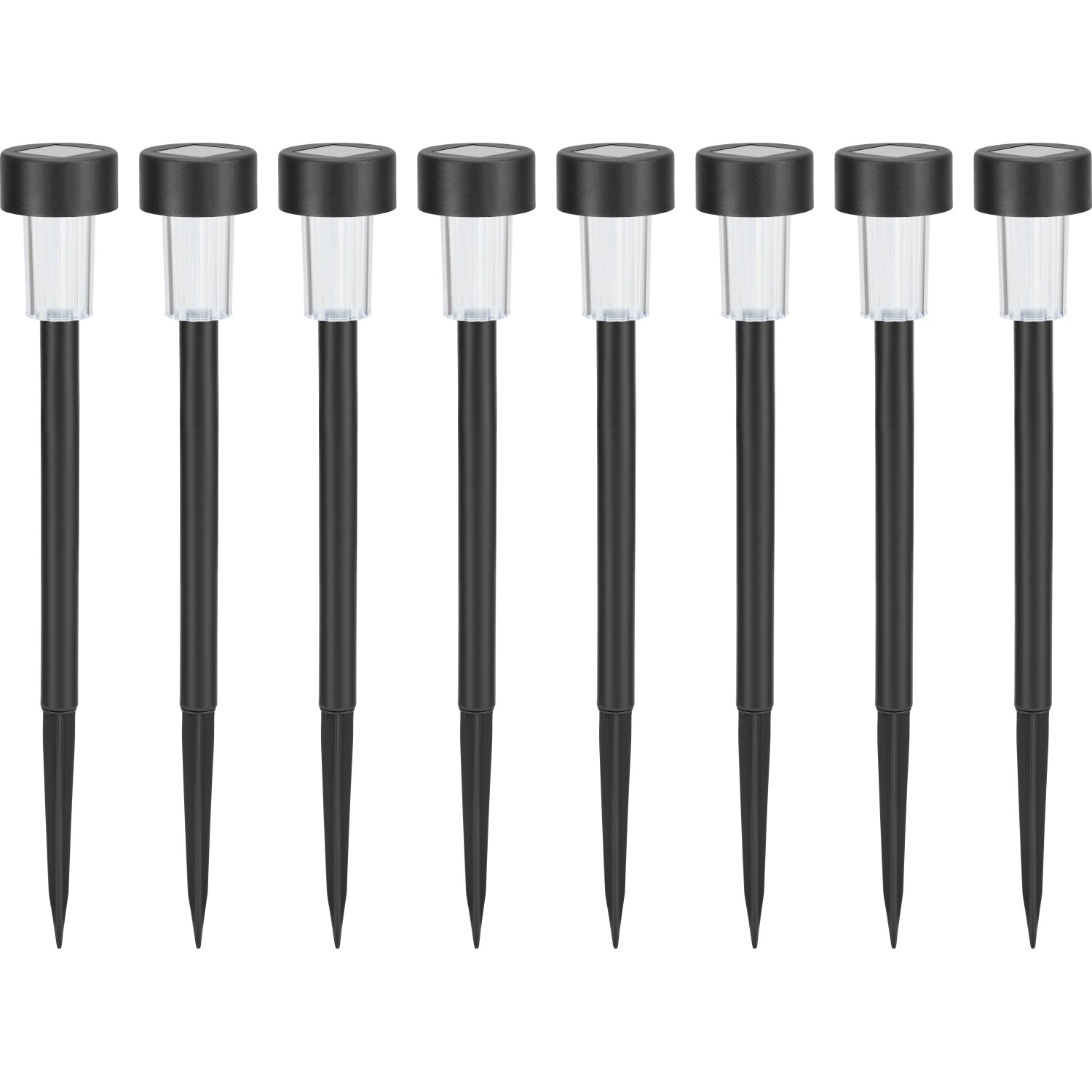 Solar-LED-Spieß 8er-Set Ø 5,5 cm x 40 cm Schwarz