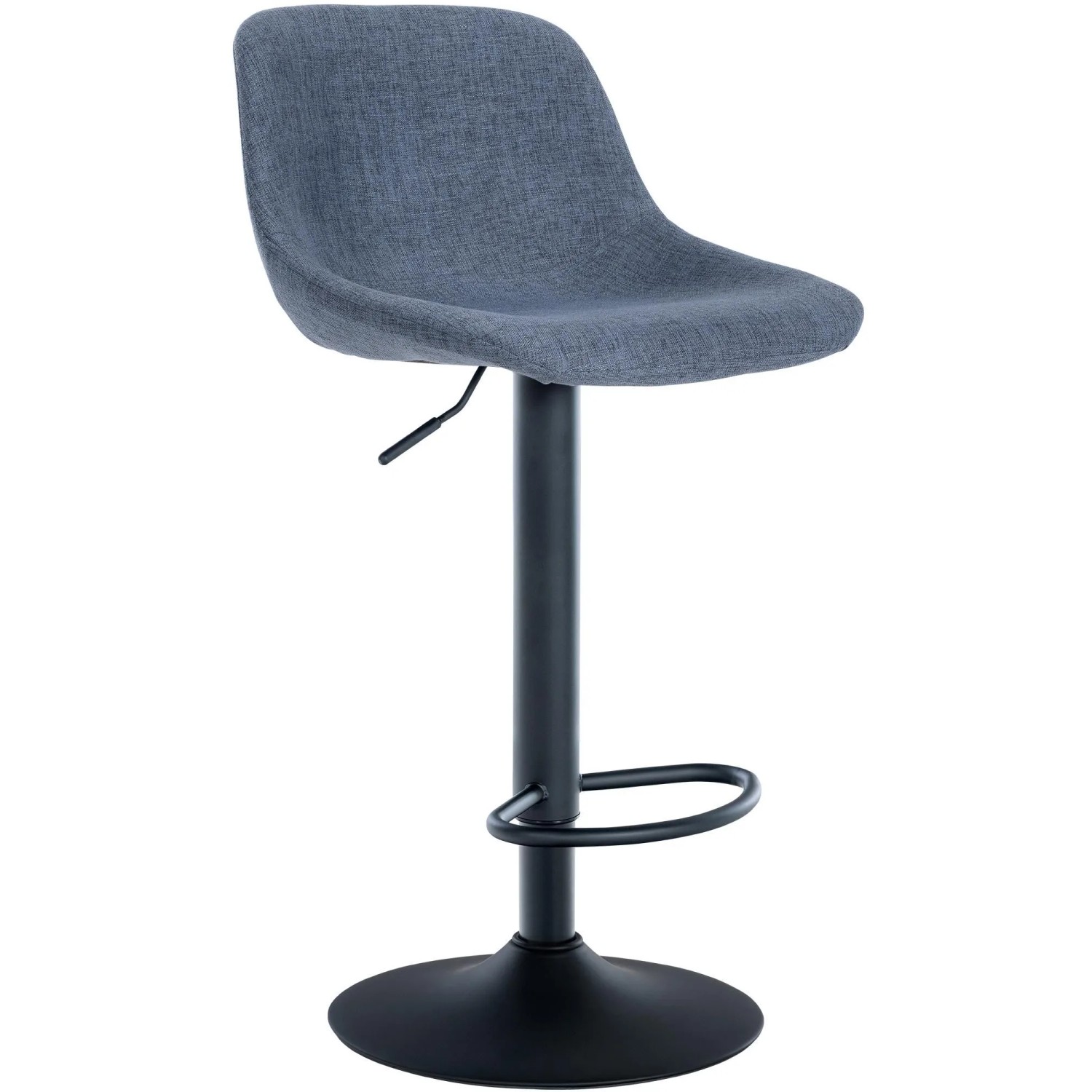 DELUKE Barhocker HODOR Stoff Blau 43x49x79cm Barstuhl Höhenverstellbar Mit Lehne Drehbar Tresenhocker Tresenstuhl