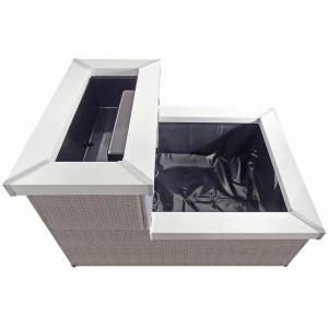 AcquaArte Terrassenbrunnen-Set Aveiro aus Polyrattan mit LED-Wasserfall, 66x100x78cm.