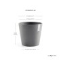 Grauer Ecopots Pflanztopf Amsterdam, Ø 40 cm, ideal für Innen- und Außenbereich.