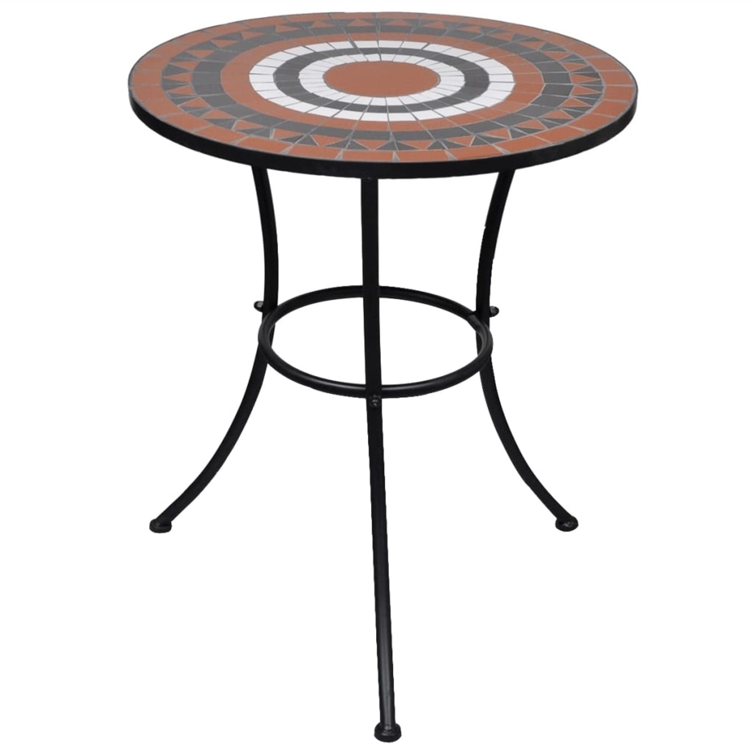 vidaXL Bistrotisch Terrakotta-Rot und Weiß 60 cm Mosaik 41534 günstig online kaufen