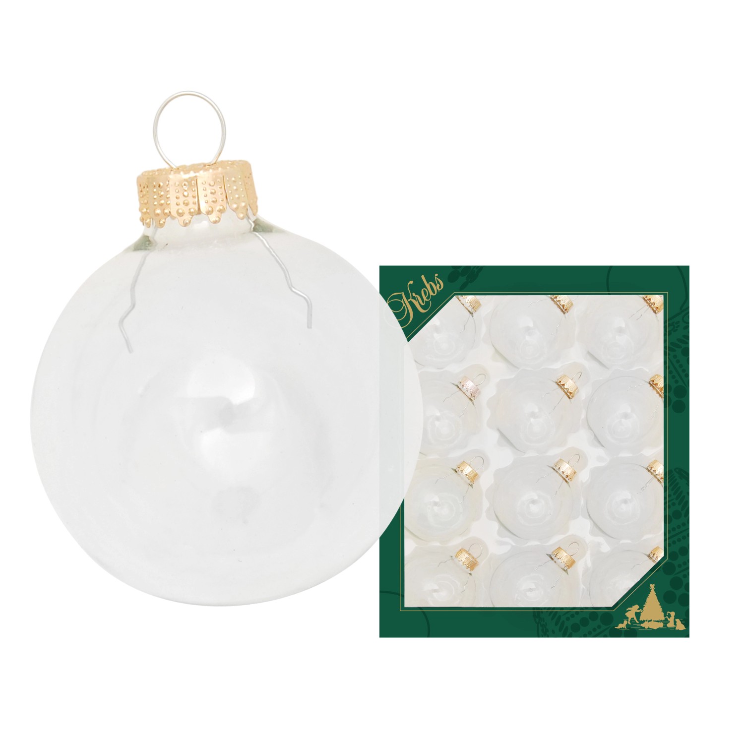 Krebs Glas Lauscha Weihnachtskugeln Uni-Design Livia Transparent 5cm