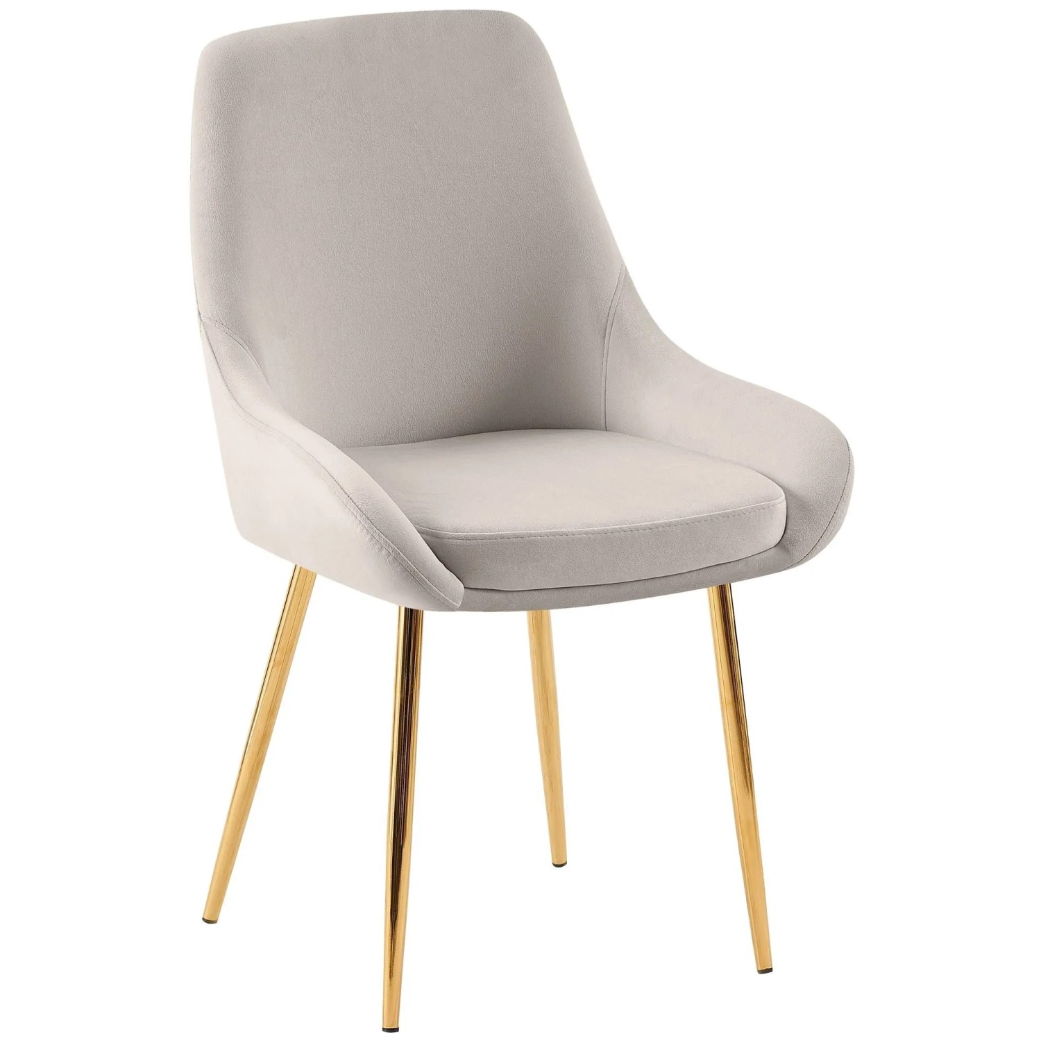 DELUKE 2er Set Esszimmerstuhl PUNAR Samt Grau 50x53x86cm Gold Essstühle Esszimmerstühle Küchenstühle Wohnzimmerstühle