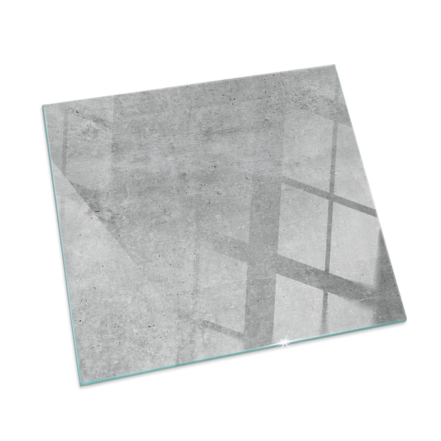 Tulup Glasplatte für Kamin Rohbetonstruktur Glas unter Kamin Quadrat 50x50 günstig online kaufen