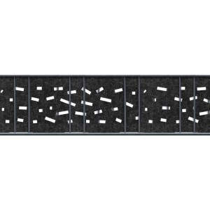 zaunzu Sichtschutz Vlies Criss Cross, schwarzgrau, 2,6m für Doppelstabmattenzaun.